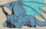  blitzdrachin dragon feral horn how_to_train_your_dragon licking long_horns long_tail narse_(character) plushie scalie tongue tongue_out toothless western_dragon wings yellow_eyes 