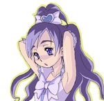  armpits cure_white face futari_wa_precure haganemaru_kennosuke half_updo long_hair magical_girl oekaki precure purple_eyes purple_hair solo white_background yukishiro_honoka 