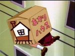  90s battle_athletes box cardboard_box house in_container kanzaki_akari lowres screencap solo 