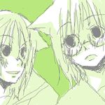  animal_ears artist_request cat_ears glasses green loveless lowres male_focus monochrome multiple_boys nakano_yamato oekaki sakagami_kouya 