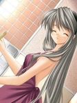  apron clannad eyebrows_visible_through_hair fumio_(ura_fmo) game_cg hairband lowres naked_apron sakagami_tomoyo solo 