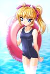  blonde_hair daikuuji_ayu innertube kimi_ga_nozomu_eien norizou_type-r one-piece_swimsuit school_swimsuit solo swimsuit 