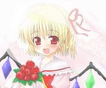  artist_request bouquet dress flandre_scarlet flower red_flower red_rose rose solo source_request touhou wings 