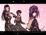  april calendar_(medium) cherry_blossoms hosokawa_kanako long_sleeves maria-sama_ga_miteru matsudaira_touko multiple_girls nijou_noriko petals shinooka_itsuya watermark web_address 