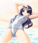  kurusugawa_ayaka long_hair norizou_type-r one-piece_swimsuit school_swimsuit solo swimsuit to_heart white_school_swimsuit white_swimsuit 