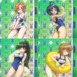  collage katagiri_himeko momose_kurumi multiple_girls name_tag no_pants one-piece_swimsuit pani_poni_dash! school_swimsuit screencap swimsuit swimsuit_under_clothes tachibana_rei uehara_miyako 