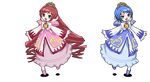  animated animated_gif crossover dancing fine full_body fushigiboshi_no_futago_hime heterochromia long_sleeves lowres multiple_girls otoufu parody red_hair rein rozen_maiden siblings sisters souseiseki suiseiseki transparent_background twins 