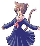  animal_ears cat_ears copyright_request kimarin long_sleeves pleated_skirt school_uniform skirt solo 