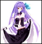  artist_request bustier elbow_gloves floralia floralia+ garters gloves gothic lingerie long_hair navel purple_hair red_eyes shirase_ui skirt skirt_lift solo underwear very_long_hair white_gloves 