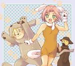  animal_ears artist_request cosplay dog_ears haruno_sakura hatake_kakashi inumimi lowres naruto uzumaki_naruto 