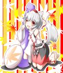  animal_ears bad_id bad_pixiv_id detached_sleeves hat highres inubashiri_momiji red_eyes shield short_hair silver_hair solo tail tokin_hat toor_0111 touhou wolf_ears wolf_tail 