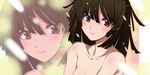  bad_id bad_pixiv_id bakemonogatari bare_shoulders blush brown_eyes brown_hair herin_(dark-angel) monogatari_(series) sengoku_nadeko smile solo zoom_layer 