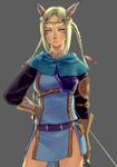  animal_ears arrow blonde_hair blue_eyes bow bow_(weapon) braid cat_ears facial_mark final_fantasy final_fantasy_xi mithra quot ranger solo twin_braids weapon 