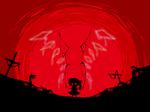  alternate_wings bad_id bad_pixiv_id bloom chibi corpse eiri_(eirri) flandre_scarlet glowing grave highres o_o red side_ponytail silhouette solo tears touhou wings 