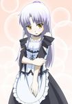  alternate_costume angel_beats! apron cosplay enmaided kaichou_wa_maid-sama! kayaku_(banban) long_hair maid parody silver_hair solo tenshi_(angel_beats!) yellow_eyes 