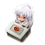  angel_beats! blazer eating food hairband jacket long_hair mameshiba mapo_doufu school_uniform silver_hair sitting solo spicy tenshi_(angel_beats!) trembling yellow_eyes 