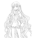  absurdres evangeline_a_k_mcdowell greyscale highres lineart long_hair mahou_sensei_negima! monochrome ryp solo very_long_hair 