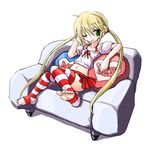  hayate_no_gotoku! kobayashi_tetsuya long_hair no pillow sanzen'in_nagi solo striped striped_legwear thighhighs twintails yes yes-no_pillow 