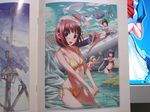  animal_ears beach berthia_heliar bikini cat_ears kanashiro_ayumu multiple_girls naruko_hanaharu natsumi_chise photo red_hair rocket_no_natsu selen_angenieux swimsuit 