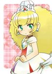  altessa big_hair blonde_hair blush brooch choker dangan diamond earrings flat_chest frown fushigiboshi_no_futago_hime green_eyes jewelry long_hair solo tiara 