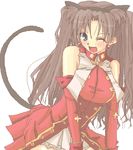 animal_ears artist_request cat_ears fate/stay_night fate_(series) kaleido_ruby lowres solo tail toosaka_rin two_side_up 