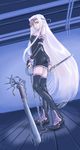  amano_takumi fate/stay_night fate_(series) highres long_hair nameless_dagger rider solo thighhighs very_long_hair 