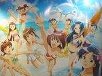  akizuki_ritsuko amami_haruka barefoot bikini braid brown_eyes brown_hair everyone floral_print futami_ami futami_mami hagiwara_yukiho idolmaster idolmaster_(classic) idolmaster_1 kikuchi_makoto kisaragi_chihaya kubooka_toshiyuki minase_iori miura_azusa multiple_girls official_art photo red_bikini swimsuit takatsuki_yayoi tankini twin_braids 