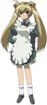  animal_ears blonde_hair blue_eyes cat_ears full_body long_hair long_sleeves magikano maid mamiya_ayumi solo standing transparent_background twintails 