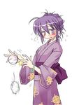 artist_request blush japanese_clothes kimono long_sleeves lowres melty_blood purple_eyes purple_hair short_hair sion_eltnam_atlasia solo tsukihime 