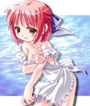  apron half_updo imu_sanjo jpeg_artifacts kohaku lowres naked_apron solo tsukihime 