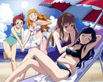  artist_request beach bikini breasts cleavage cloud day fujino_shizuru jpeg_artifacts kikukawa_yukino kuga_natsuki medium_breasts multiple_girls my-hime outdoors suzushiro_haruka swimsuit wallpaper yuri 