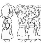  algorithm_march animated animated_gif chikoi clone greyscale lowres maid monochrome multiple_girls pythagora-switch 