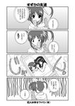  3girls artist_request comic doujinshi ferret greyscale lyrical_nanoha mahou_shoujo_lyrical_nanoha mahou_shoujo_lyrical_nanoha_a's monochrome multiple_girls takamachi_nanoha translation_request tsukimura_suzuka twintails yagami_hayate yuuno_scrya 