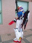  beam_rifle cosplay energy_gun gun gundam highres photo purple_hair solo weapon zeta_gundam zeta_gundam_(mobile_suit) 