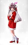  animal_ears bunny_ears christmas di_gi_charat koucha_(silver_spoon) long_sleeves santa_costume solo usada_hikaru 