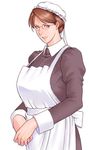  apron artist_request brown_eyes brown_hair emma_(victorian_romance_emma) glasses long_sleeves maid mature solo victorian_romance_emma 