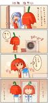  4koma breasts check_translation chibi comic cosplay costume_switch glasses habanero habanero-tan large_breasts long_hair long_sleeves milk-san multiple_girls original oversized_clothes panties red_panties shigatake short_hair sideboob tight translated translation_request underwear 