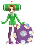  artist_request blue_eyes brown_hair hat katamari katamari_damacy lowres male_focus personification solo thighhighs 