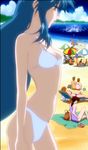  beach bikini blue_hair breasts chidori_kaname day full_metal_panic! highres long_hair medium_breasts ocean outdoors screencap swimsuit very_long_hair water 