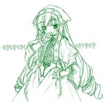  artist_request green hand_on_hip laughing long_hair long_sleeves monochrome ojou-sama_pose rozen_maiden smirk solo suiseiseki very_long_hair 