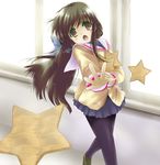  clannad hikarizaka_private_high_school_uniform ibuki_fuuko long_hair long_sleeves low-tied_long_hair pantyhose pleated_skirt satou_takeshi school_uniform skirt solo starfish 