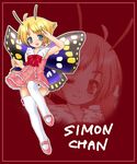  antennae blonde_hair bug butterfly fairy insect mary_janes shimon shimotsuma shoes solo thighhighs wings 