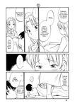  1girl comic futaba_channel greyscale hard_translated hinemosu_notari long_sleeves medoi monochrome nijiura_maids translated 