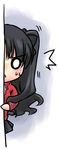  1girl chibi fate/stay_night fate_(series) long_sleeves peeking_out solo toosaka_rin turtleneck two_side_up yukian 