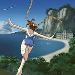  animated animated_gif arika_yumemiya ass barefoot blue_swimsuit garderobe_swimsuit lowres my-otome one-piece_swimsuit outstretched_arms running school_swimsuit solo spread_arms swimsuit 