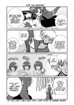  2girls animal_ears arf cape comic doujinshi familiar forehead_jewel gauntlets greyscale hard_translated long_sleeves lyrical_nanoha magical_boy magical_girl mahou_shoujo_lyrical_nanoha mahou_shoujo_lyrical_nanoha_a's mikage_takashi monochrome multiple_girls translated wolf_ears yagami_hayate zafira 