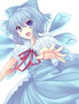  bad_id bad_pixiv_id blue_eyes blue_hair bow cirno hair_bow highres ice mixcube short_hair solo touhou wings 