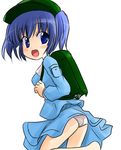  blue_eyes blue_hair kawashiro_nitori kazami_ruku panties pantyshot solo touhou underwear 