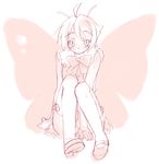  antennae lowres mary_janes monochrome piyodera_mucha shimon shimotsuma shoes sketch solo thighhighs wings 