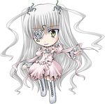  chibi date_(hoshikariza) eyepatch flower_eyepatch kirakishou long_sleeves rozen_maiden solo 